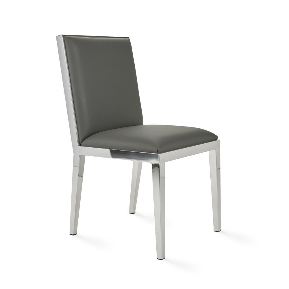 Emario Dining Chair: Grey Leatherette